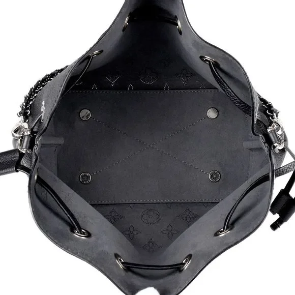 Louis Vuitton Shoulder Bag Punching Monogram Mahina Noir Black - Picture 11 of 14